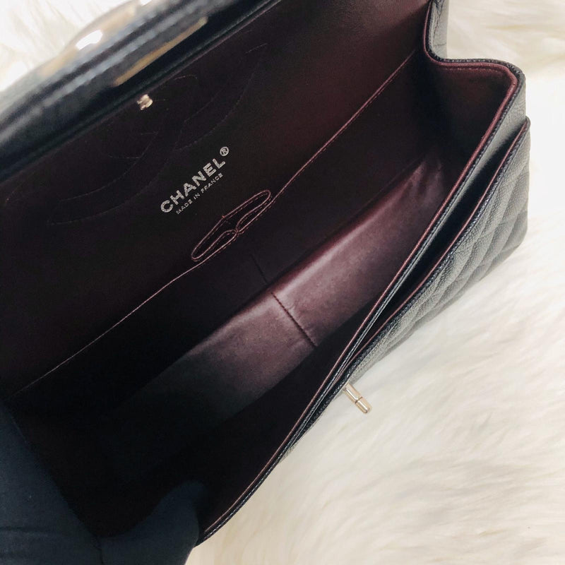 Classic Double Flap Jumbo Bag in Black Caviar with SHW
