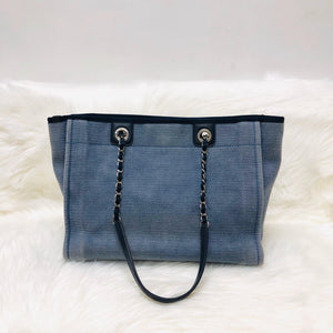 Deauville Large Denim Canvas Tote Bag with SHW