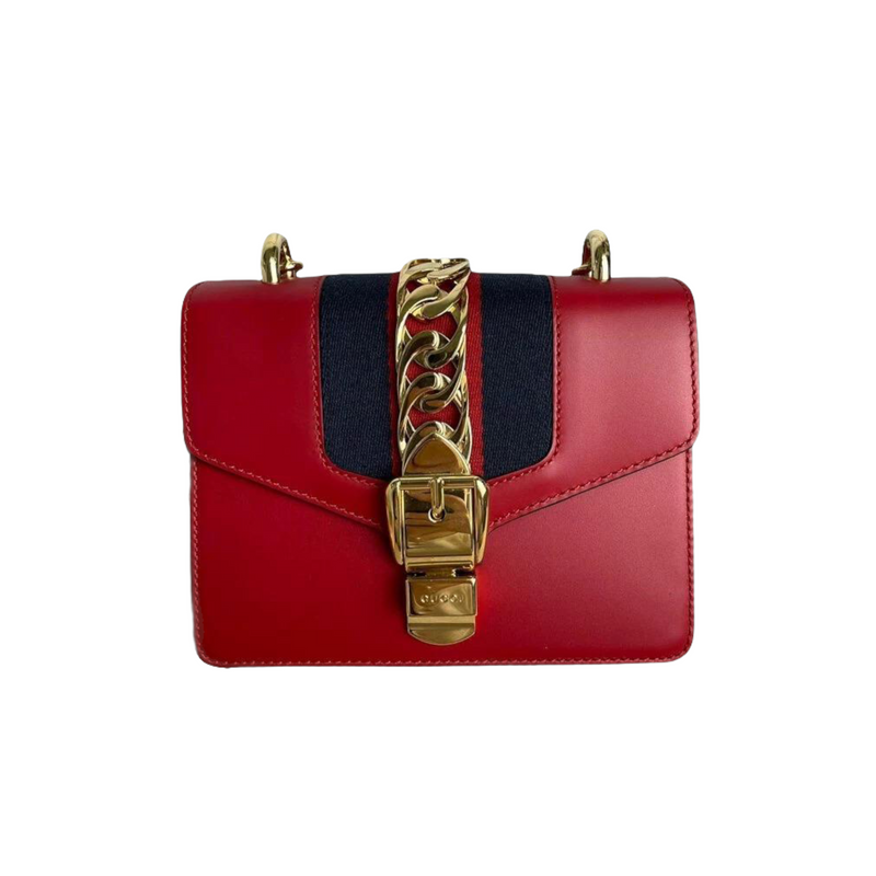 Sylvie Flap Mini Leather Red GHW