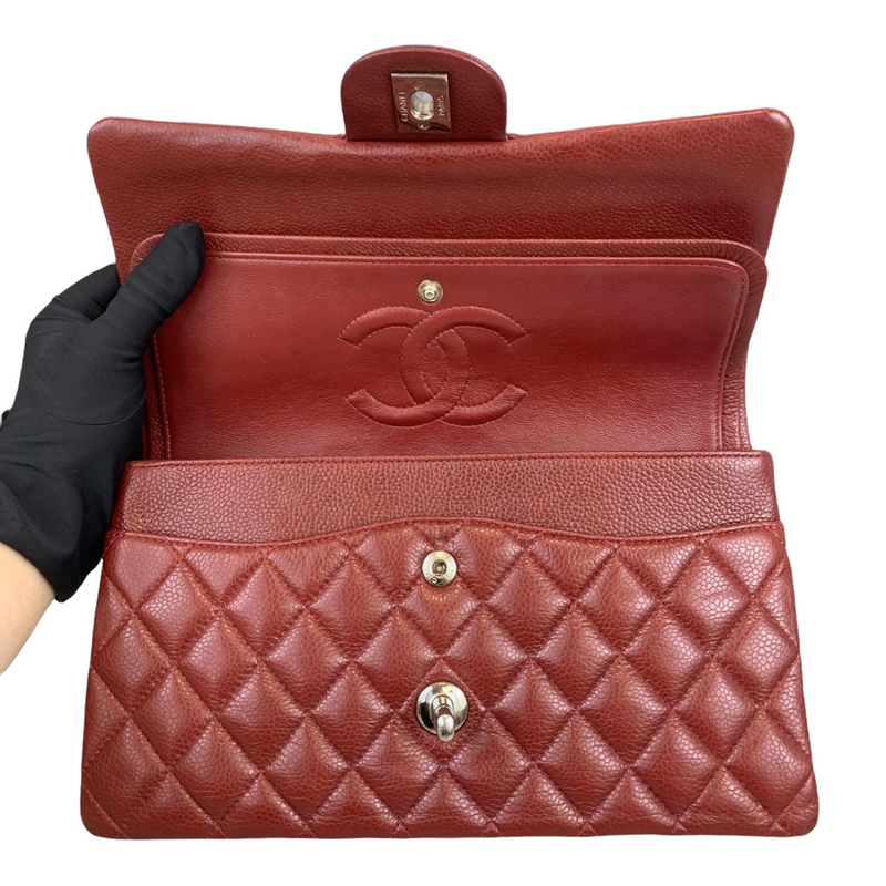 Classic Flap Caviar Medium Maroon SHW