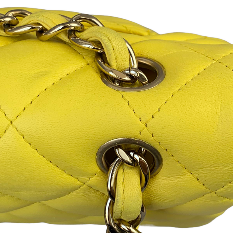 Classic Double Flap Jumbo Lambskin Yellow GHW