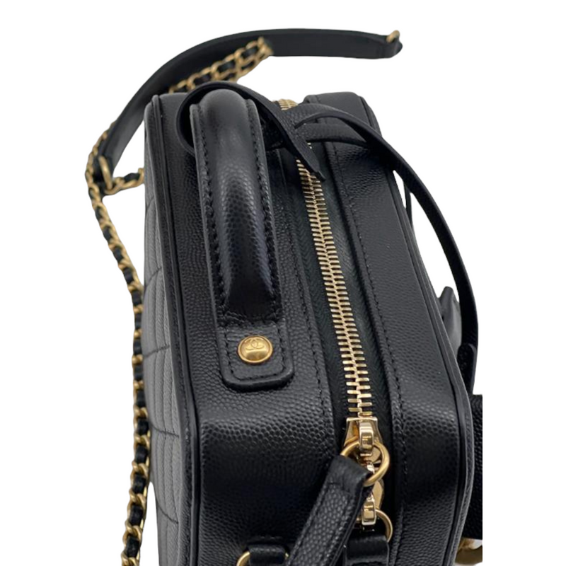 Filigree Vanity Case Caviar Small Black GHW