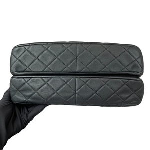 Quilted Double Gusset Washed Caviar black SHW