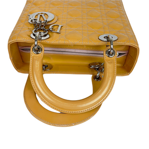 Lady Dior Medium Patent Leather Orange SHW