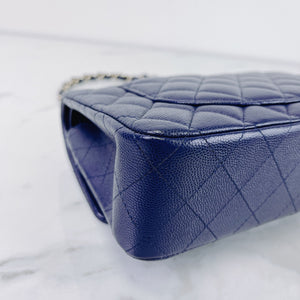 Small Classic Double Flap Caviar Blue LGHW