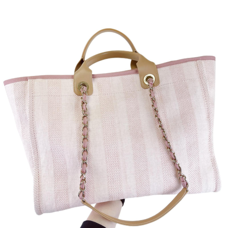 Medium Deauville Tote Mixed Fibers Pink SHW