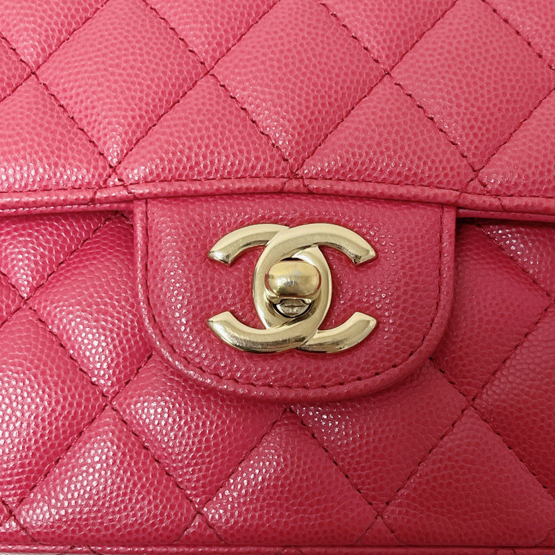 Classic Double Flap Medium Caviar Pink GHW