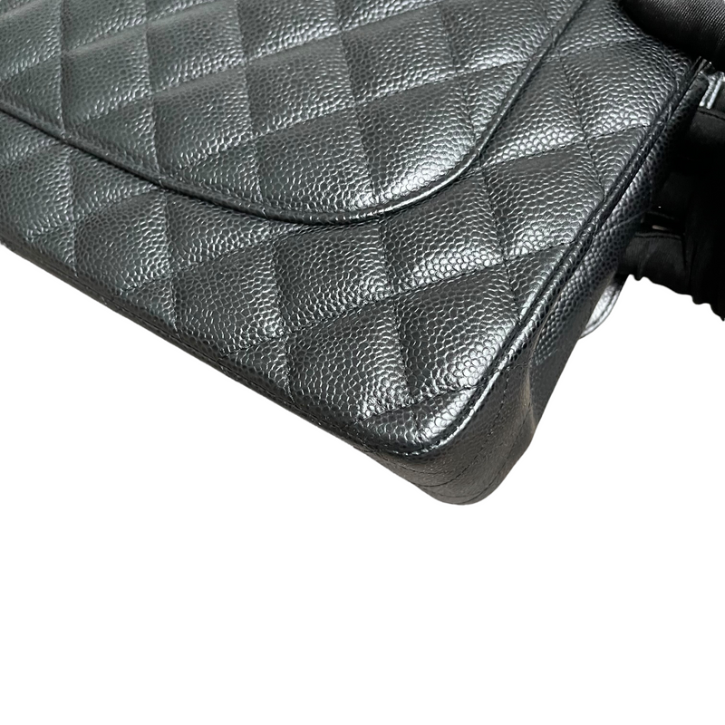 Jumbo Classic Double Flap Caviar Black SHW