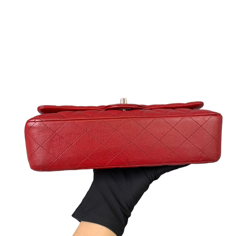 Classic Flap Caviar Medium Red SHW