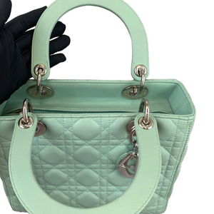 Medium Lady Dior Cannage Aqua SHW