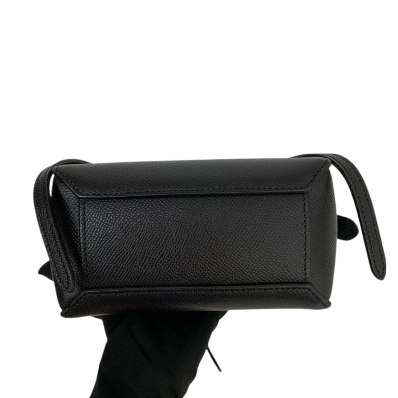 CELINE-Celine Pico Belt Bag in Grained Calfskin Black