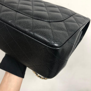 Classic Double Flap Jumbo Bag in Black Caviar with GHW