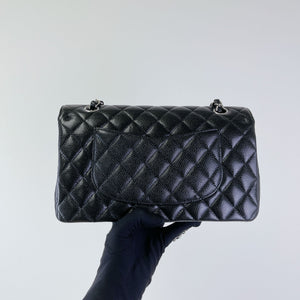 Classic Double Flap Medium Caviar Black SHW