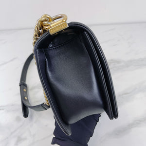 Boy Medium Calfskin Black GHW