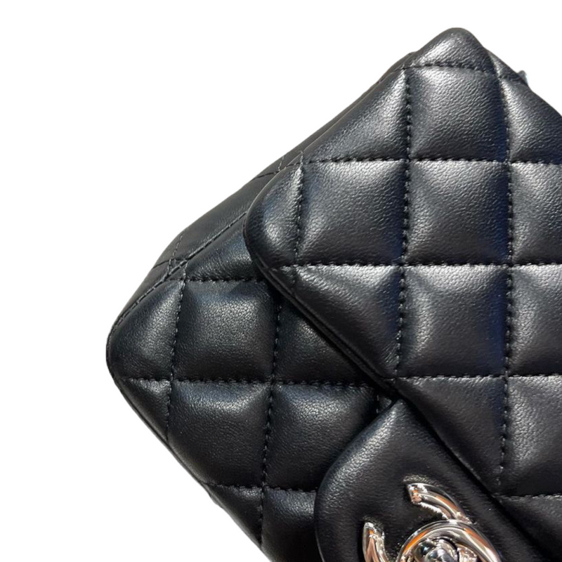 Classic Flap Square Mini Lambskin Black SHW