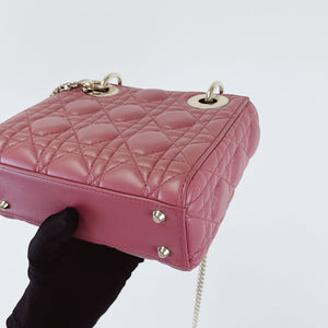 Mini Lady Dior Lambskin Rose Pink SHW