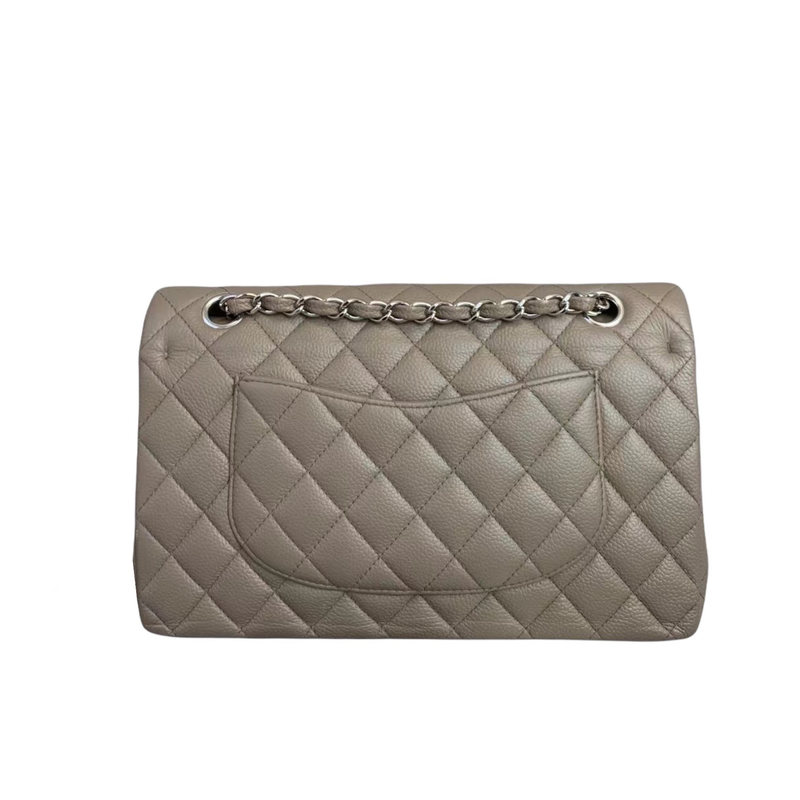 Classic Double Flap Medium Caviar Grey SHW