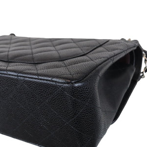 Classic Double Flap Jumbo Black Caviar SHW