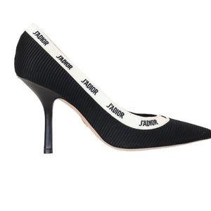 Technical Canvas J'Adior Embroidered Pumps 39.5 Black