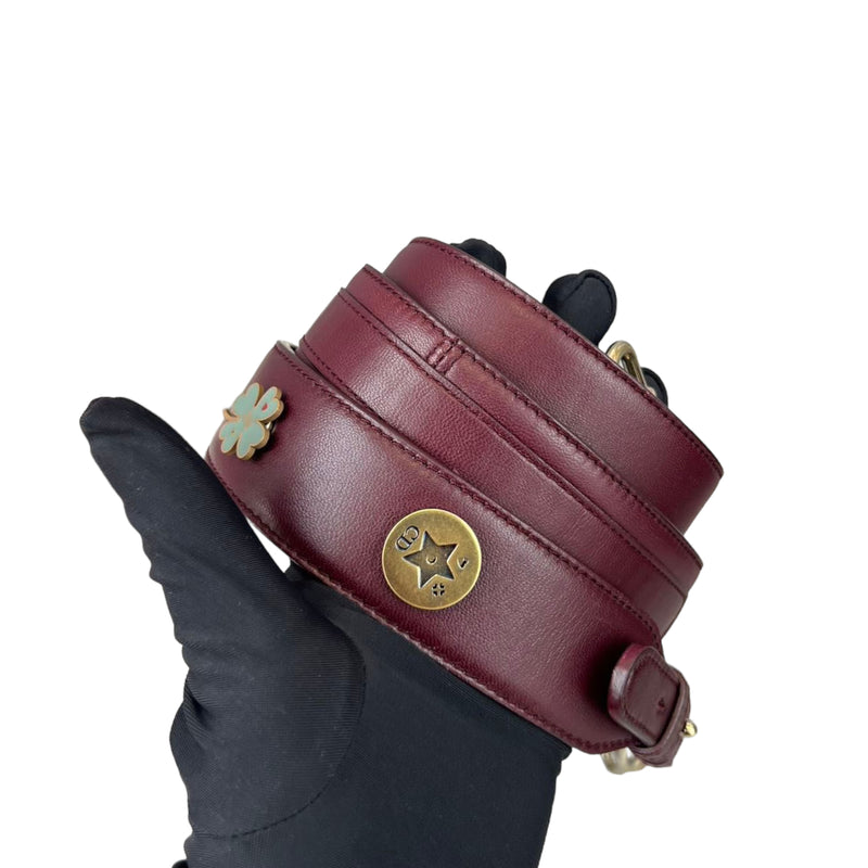 Small Lady Dior Lucky Badges Lambskin Burgundy GHW