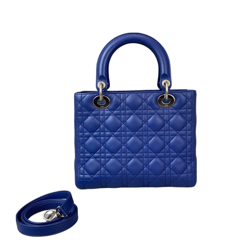 Lady Dior Medium Electric Blue Lambskin SHW