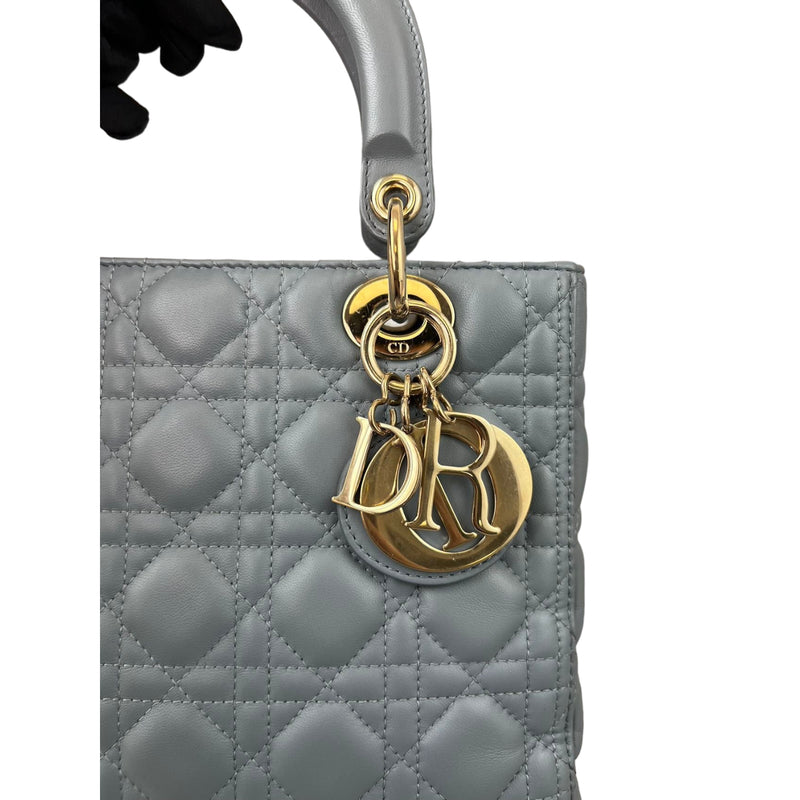 Lady Dior Medium Lambskin Grey GHW