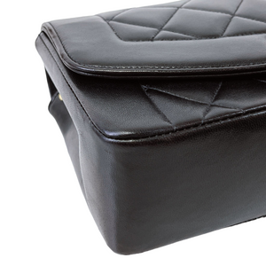 Small Classic Diana flap Black Lambskin GHW