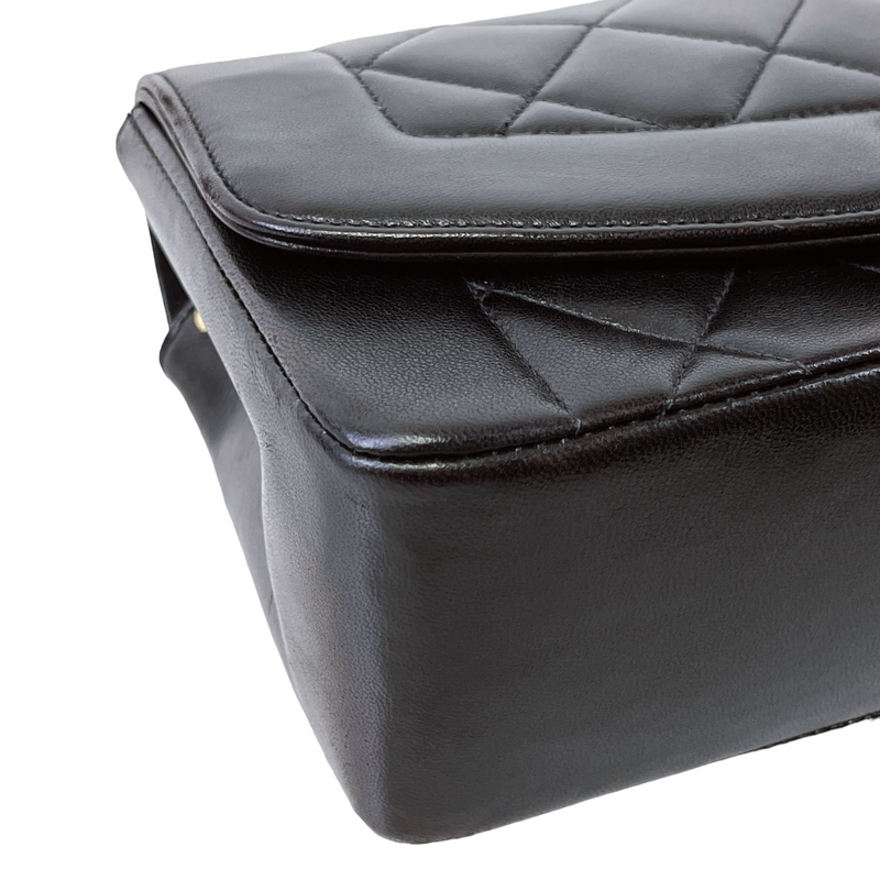 Small Classic Diana flap Black Lambskin GHW