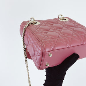 Mini Lady Dior Lambskin Rose Pink SHW