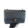 Jumbo Classic Double Flap Caviar Black GHW