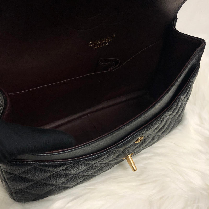 Classic Double Flap Jumbo Bag in Black Caviar with GHW