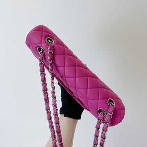 Classic Double Flap Matte Caviar Medium Pink SHW