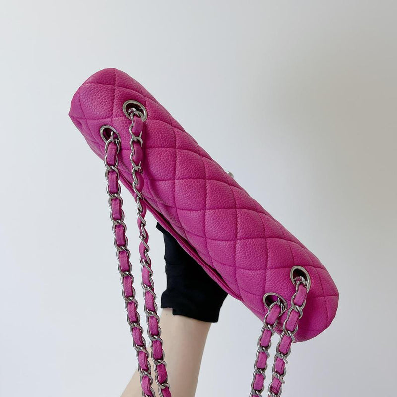 Classic Double Flap Matte Caviar Medium Pink SHW