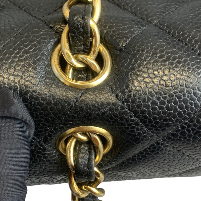 Single Flap Maxi Caviar Black GHW