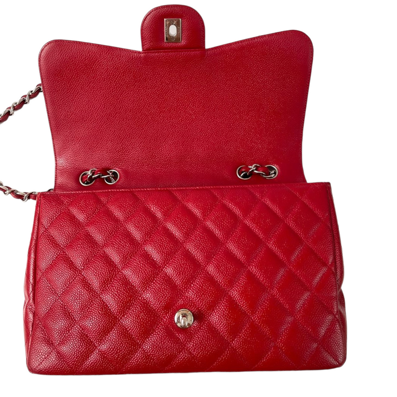Single Flap Jumbo Caviar Red SHW