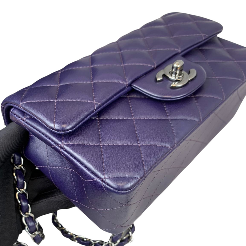 Rectangle Mini Lambskin Purple SHW