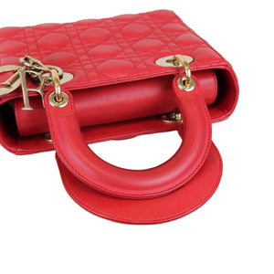 Small My Lady Dior Lucky Badges Lambskin Red GHW