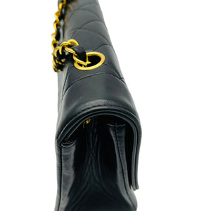 Small Classic Diana flap Black Lambskin GHW