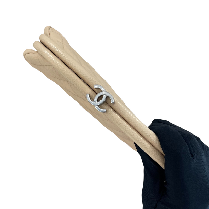 Timeless Clutch Caviar Leather Beige SHW