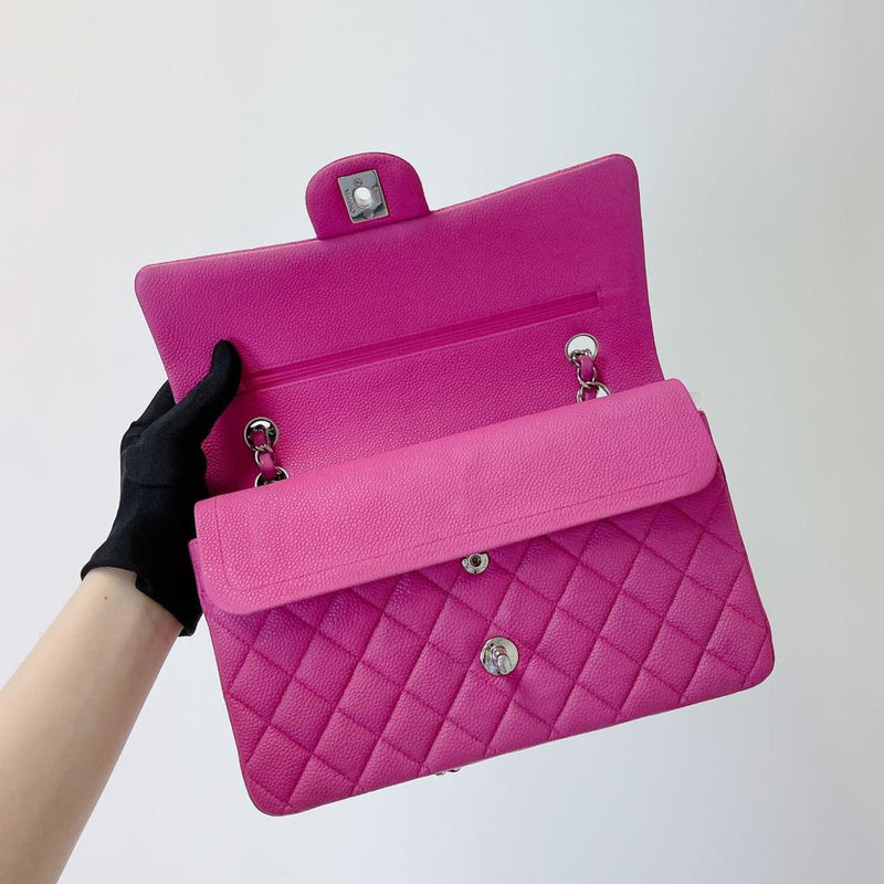 Classic Double Flap Matte Caviar Medium Pink SHW