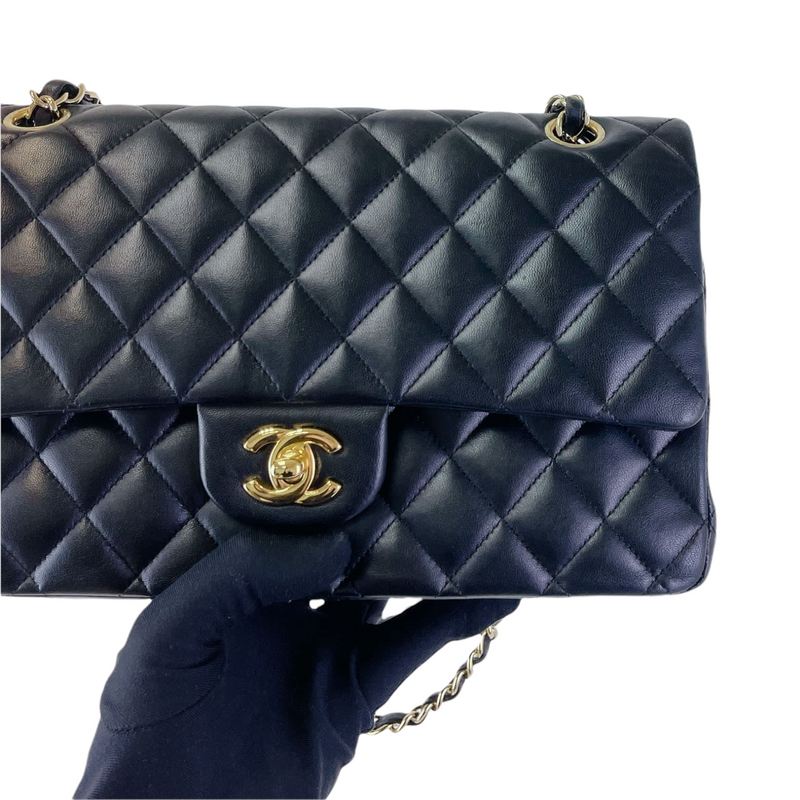 Classic Flap Medium Lambskin Black GHW