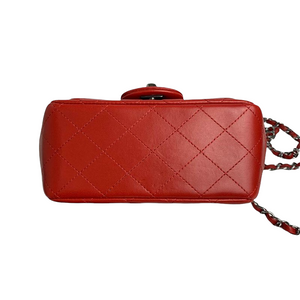 Classic Flap Square Mini Lambskin Red DSHW