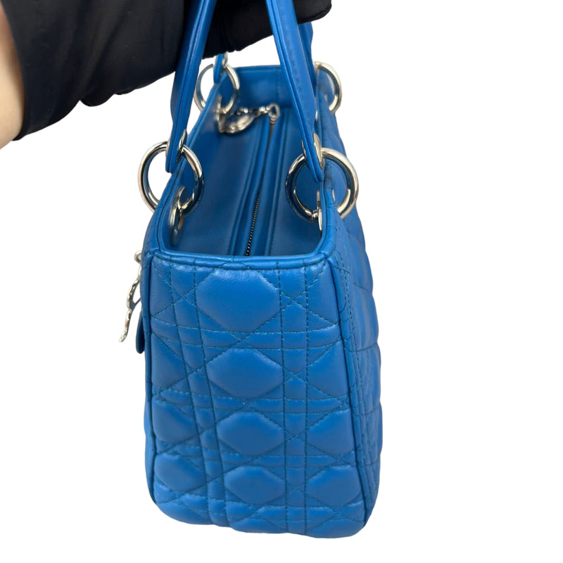 Lady Dior Medium Blue Lambskin SHW