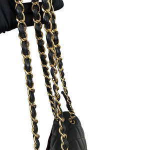 Jumbo Double Flap Lambskin Black GHW