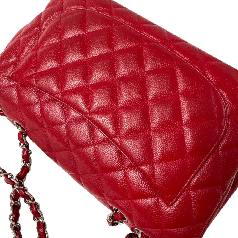 Single Flap Jumbo Caviar Red SHW