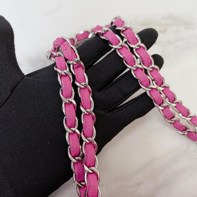 Classic Double Flap Matte Caviar Medium Pink SHW