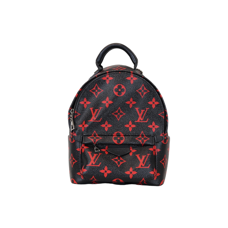 Louis Vuitton Palm Springs Mini Monogram Infrarouge Canvas Backpack Bag Black