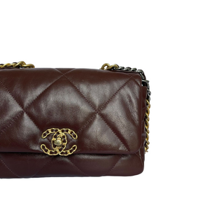 Small Chanel 19 Burgundy MHW