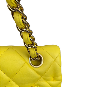 Classic Double Flap Jumbo Lambskin Yellow GHW
