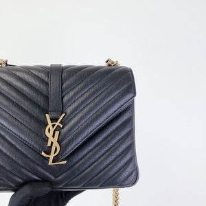 Quilted Medium College Black GHW